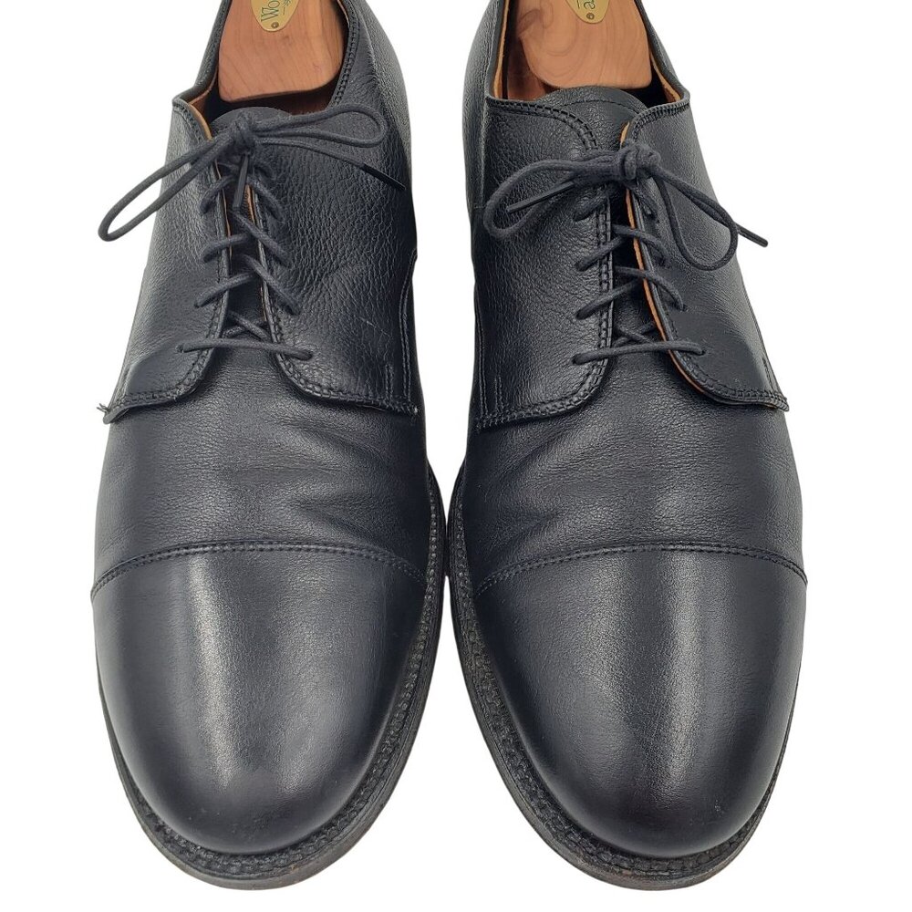 Alden USA New England Dress Shoes Men's 13B Black Leather Cap-toe Bluchers Derby - Picture 2 of 14